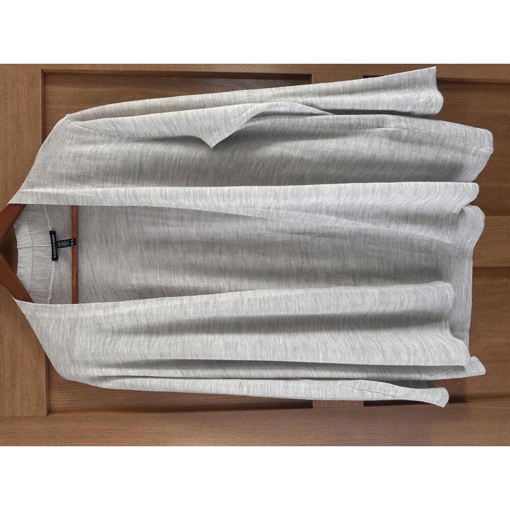 Eileen Fisher 100% Fine Merino Wool Open Front Cardigan Sweater Grey Women’s XL - Picture 12 of 13
